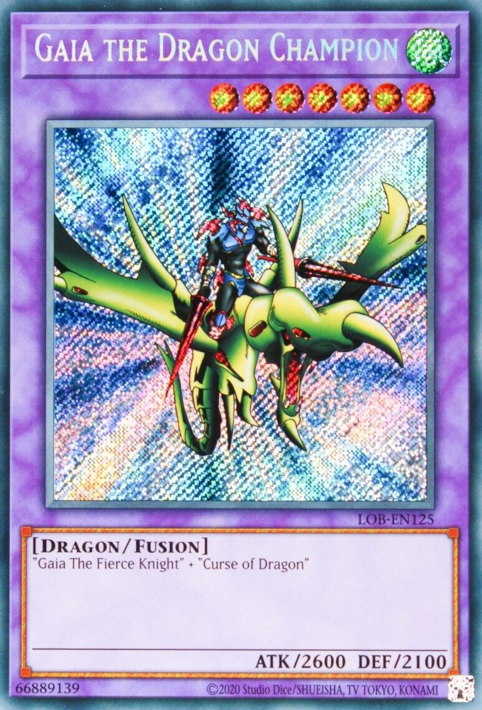 Gaia the Dragon Champion (25th Anniversary) [LOB-EN125] Secret Rare | The Time Vault CA