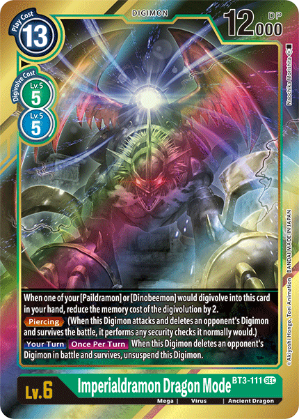 Imperialdramon Dragon Mode [BT3-111] (Alternate Art) [Release Special Booster Ver.1.5] | The Time Vault CA