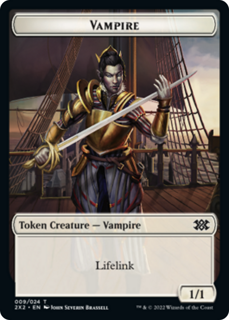 Saproling // Vampire Double-sided Token [Double Masters 2022 Tokens] | The Time Vault CA