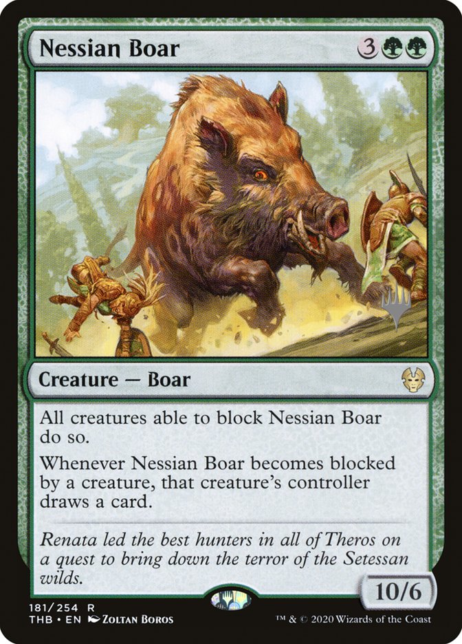 Nessian Boar (Promo Pack) [Theros Beyond Death Promos] | The Time Vault CA