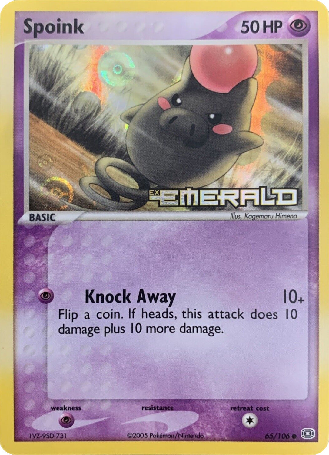 Spoink (65/106) (Stamped) [EX: Emerald] | The Time Vault CA