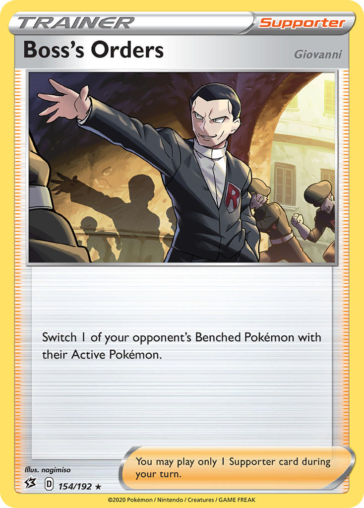 Boss's Orders (154/192) (Giovanni) (Theme Deck Exclusive) [Sword & Shield: Rebel Clash] | The Time Vault CA