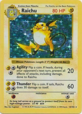 Raichu (14/102) [Base Set Shadowless Unlimited] | The Time Vault CA