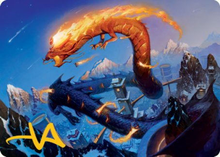 Atsushi, the Blazing Sky 1 Art Card (Gold-Stamped Signature) [Kamigawa: Neon Dynasty Art Series] | The Time Vault CA