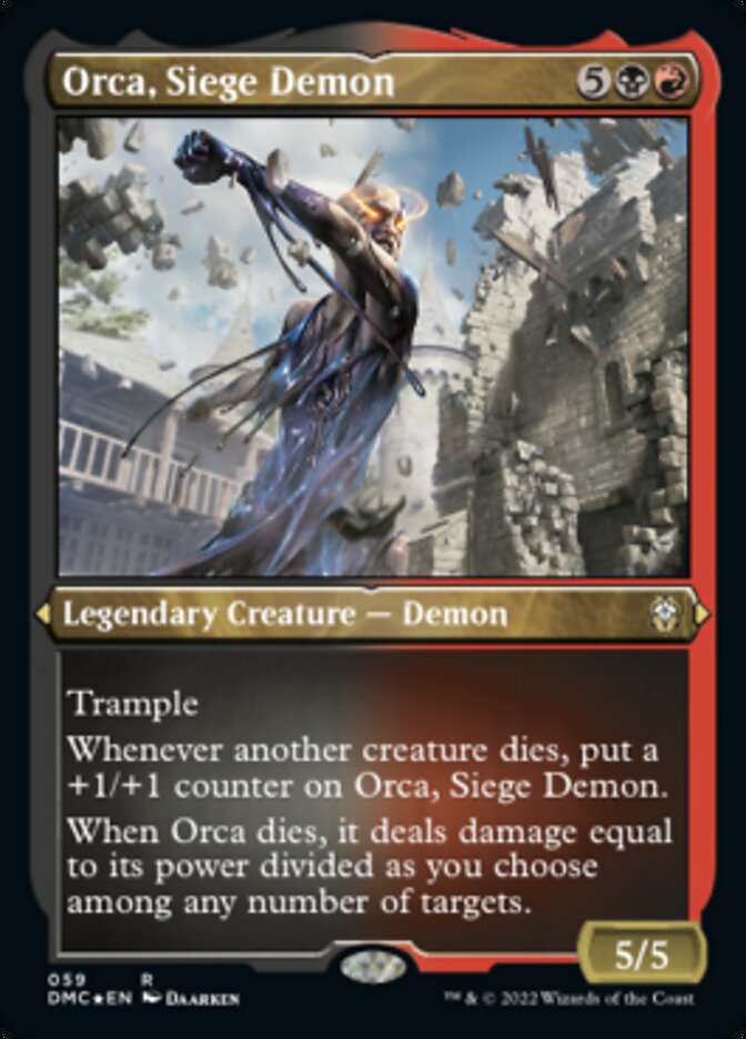 Orca, Siege Demon (Foil Etched) [Dominaria United Commander] | The Time Vault CA