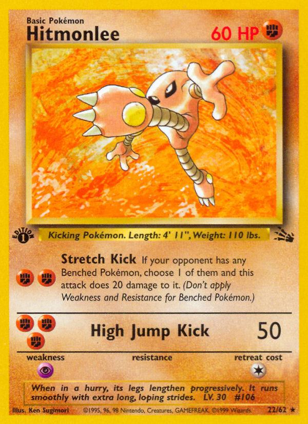 Hitmonlee (22/62) [Fossil 1st Edition] | The Time Vault CA