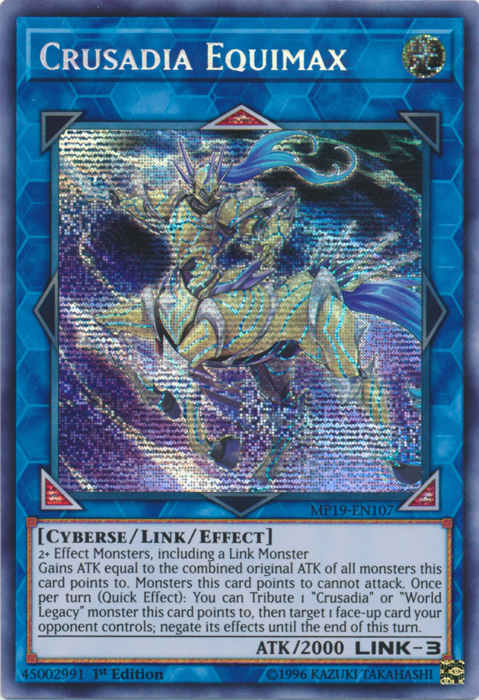 Crusadia Equimax [MP19-EN107] Prismatic Secret Rare | The Time Vault CA