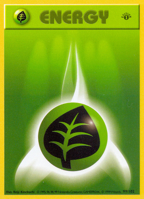 Grass Energy (99/102) (Shadowless) [Base Set 1st Edition] | The Time Vault CA