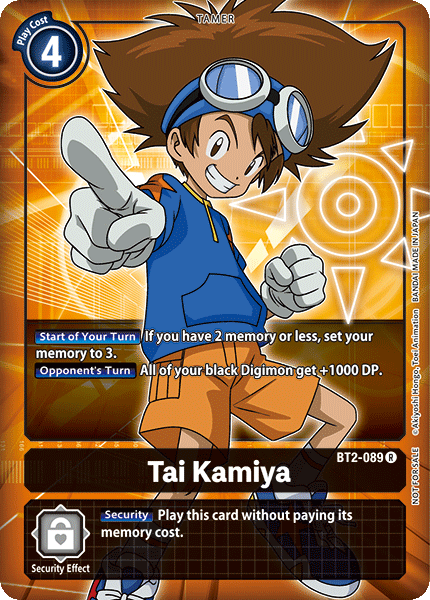 Tai Kamiya [BT2-089] (Buy-A-Box Promo) [Release Special Booster Ver.1.0 Promos] | The Time Vault CA