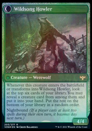 Howlpack Piper // Wildsong Howler [Innistrad: Crimson Vow Prerelease Promos] | The Time Vault CA