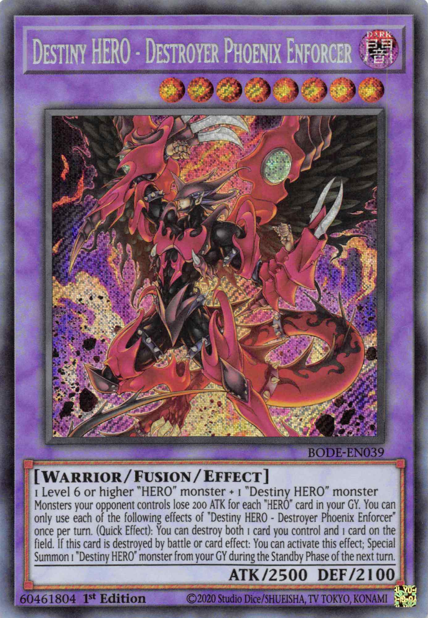 Destiny HERO - Destroyer Phoenix Enforcer [BODE-EN039] Secret Rare | The Time Vault CA