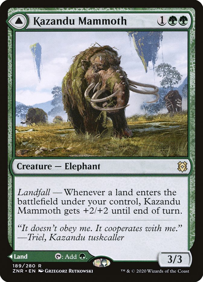 Kazandu Mammoth // Kazandu Valley [Zendikar Rising] | The Time Vault CA