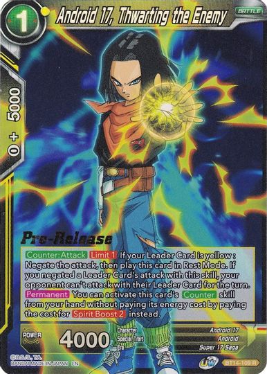 Android 17, Thwarting the Enemy (BT14-109) [Cross Spirits Prerelease Promos] | The Time Vault CA