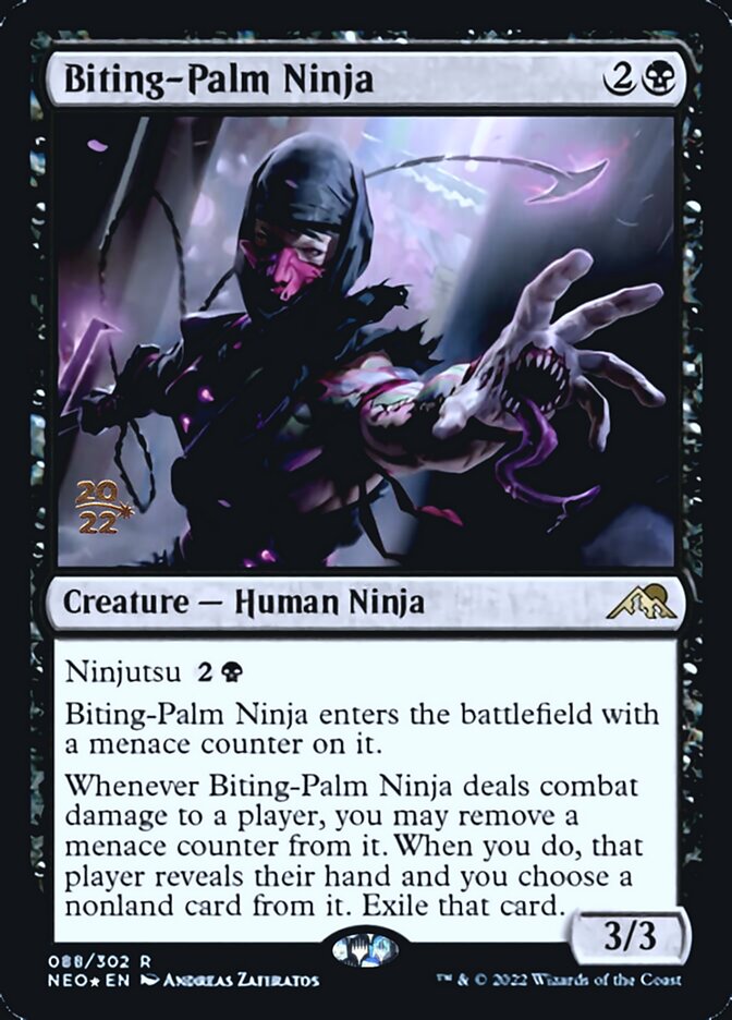 Biting-Palm Ninja [Kamigawa: Neon Dynasty Prerelease Promos] | The Time Vault CA