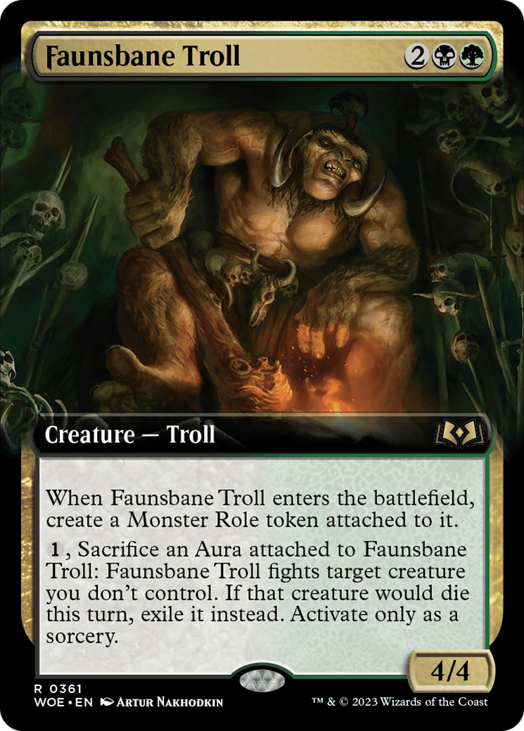 Faunsbane Troll (Extended Art) [Wilds of Eldraine] | The Time Vault CA
