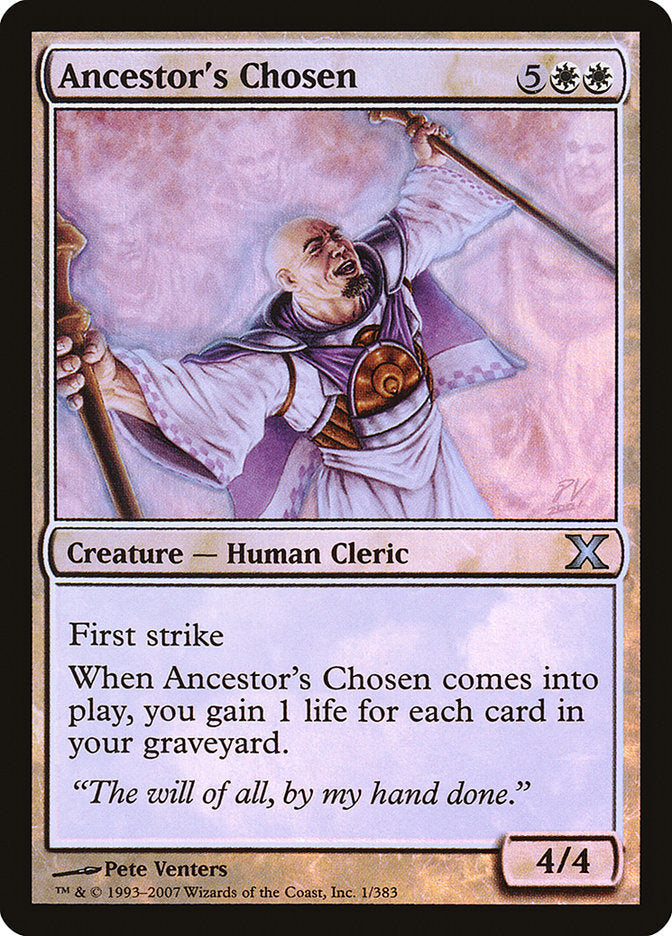 Ancestor's Chosen (Premium Foil) [Tenth Edition] | The Time Vault CA