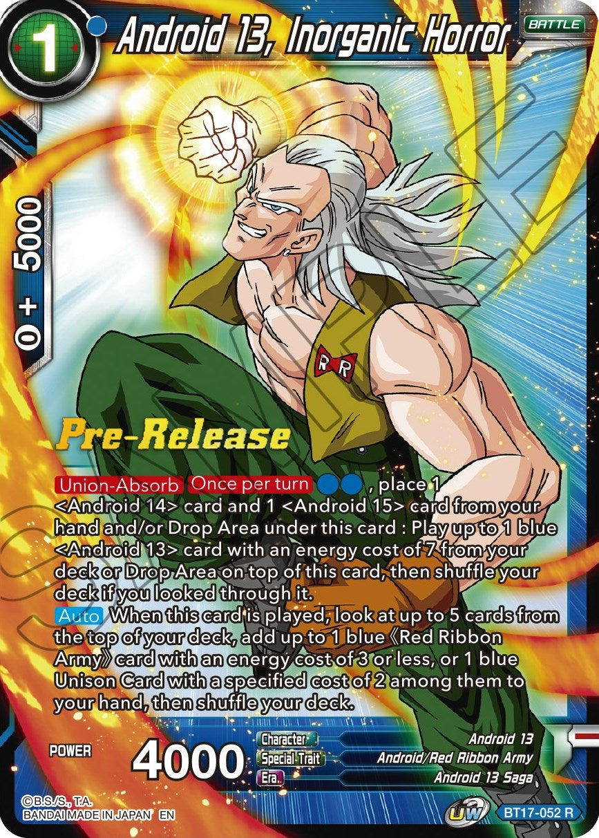 Android 13, Inorganic Horror (BT17-052) [Ultimate Squad Prerelease Promos] | The Time Vault CA