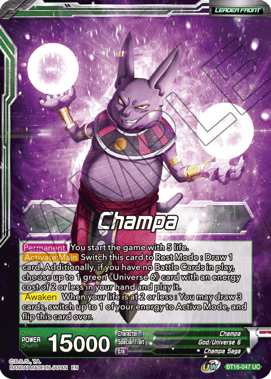 Champa // Champa, Victory at All Costs (BT16-047) [Realm of the Gods Prerelease Promos] | The Time Vault CA