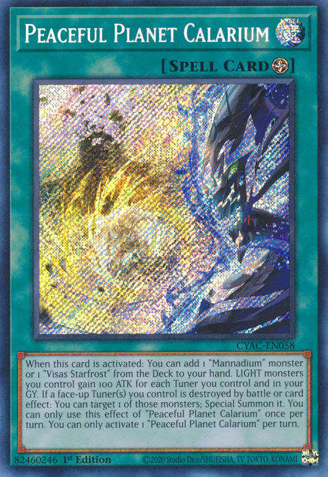 Peaceful Planet Calarium [CYAC-EN058] Secret Rare | The Time Vault CA