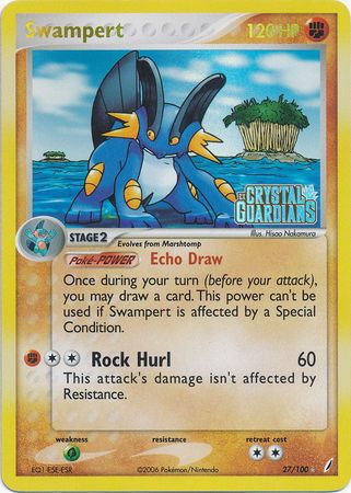 Swampert (27/100) (Stamped) [EX: Crystal Guardians] | The Time Vault CA