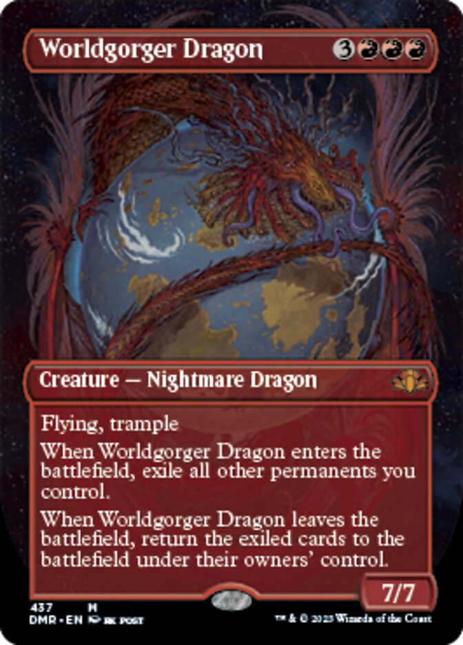 Worldgorger Dragon (Borderless Alternate Art) [Dominaria Remastered] | The Time Vault CA