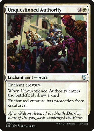 Unquestioned Authority [Commander 2018] | The Time Vault CA