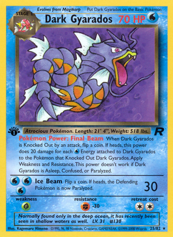 Dark Gyarados (25/82) [Team Rocket 1st Edition] | The Time Vault CA