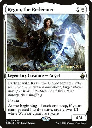 Regna, the Redeemer [Battlebond Promos] | The Time Vault CA