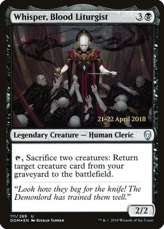 Whisper, Blood Liturgist [Dominaria Promos] | The Time Vault CA