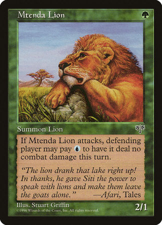 Mtenda Lion [Mirage] | The Time Vault CA