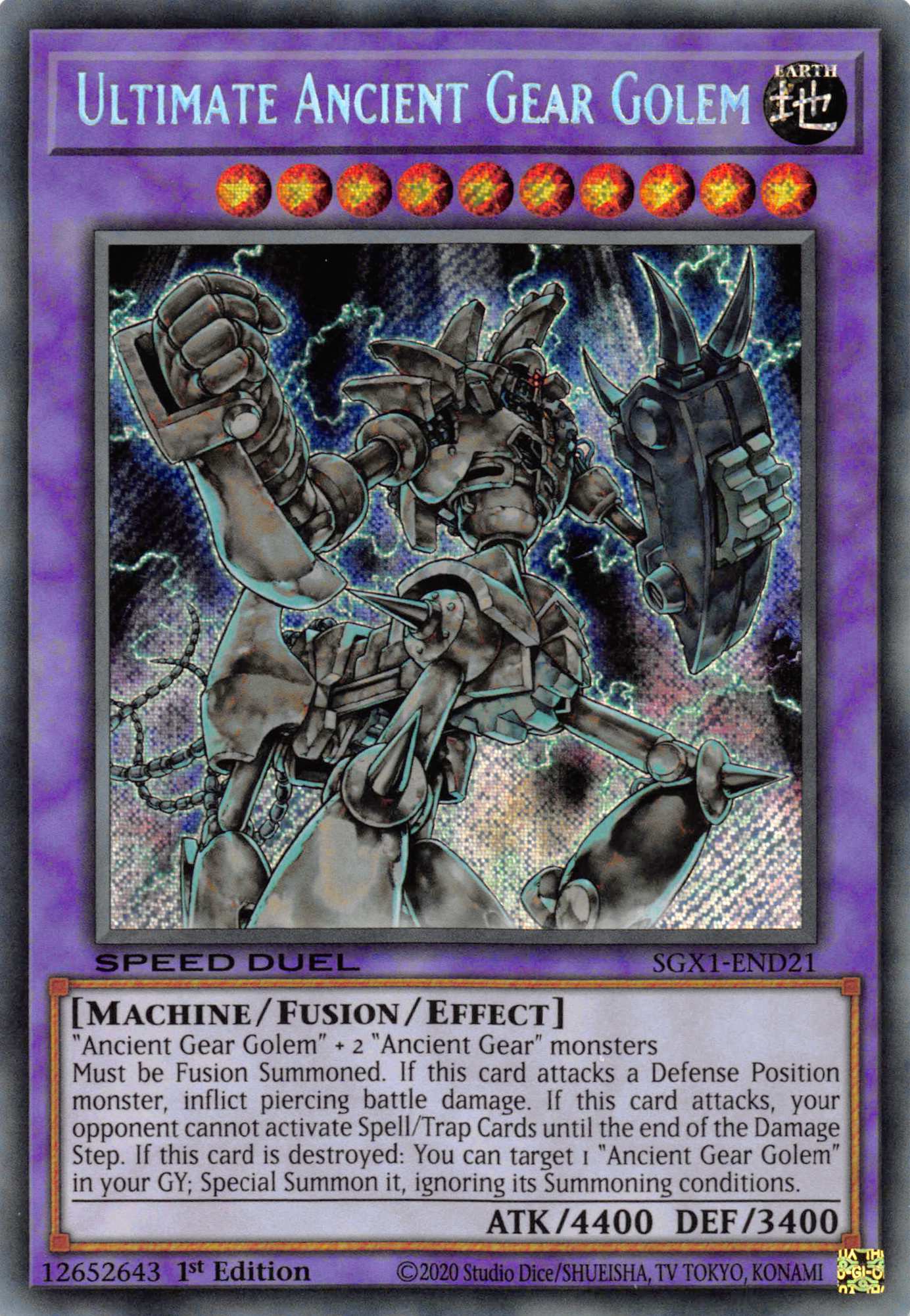 Ultimate Ancient Gear Golem [SGX1-END21] Secret Rare | The Time Vault CA