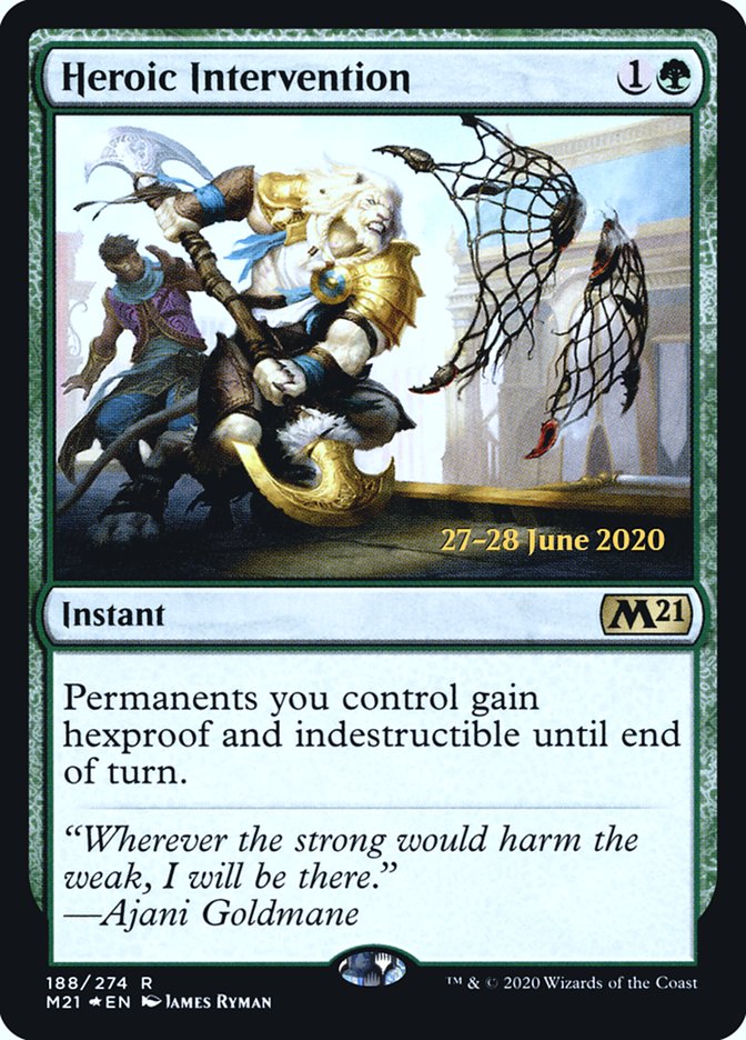 Heroic Intervention  [Core Set 2021 Prerelease Promos] | The Time Vault CA