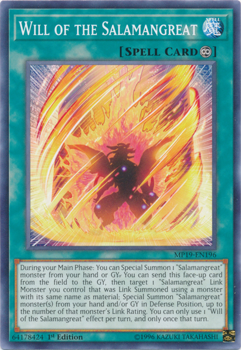Will of the Salamangreat [MP19-EN196] Common | The Time Vault CA