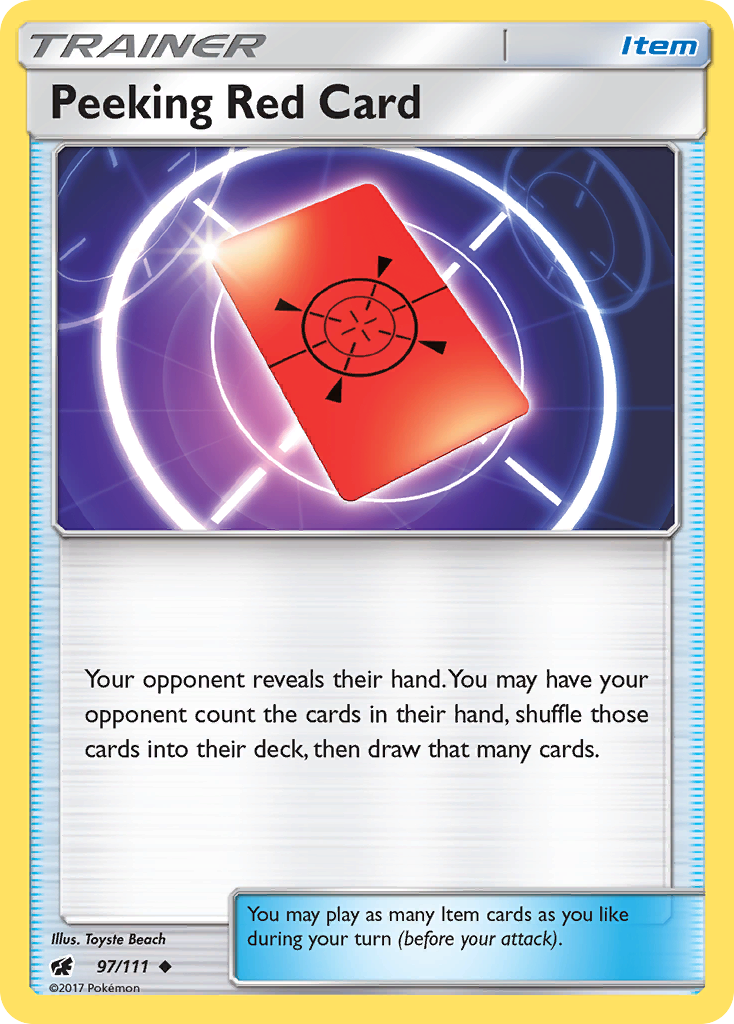 Peeking Red Card (97/111) [Sun & Moon: Crimson Invasion] | The Time Vault CA