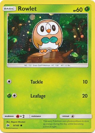 Rowlet (9/149) (Cosmos Holo) [Sun & Moon: Base Set] | The Time Vault CA