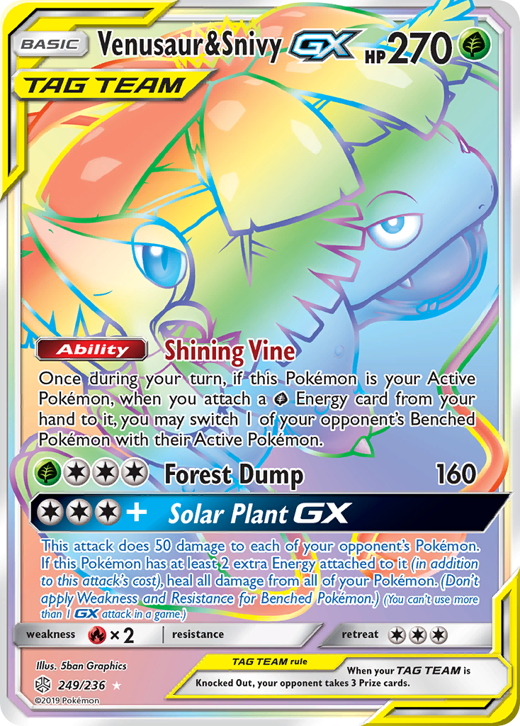 Venusaur & Snivy GX (249/236) [Sun & Moon: Cosmic Eclipse] | The Time Vault CA