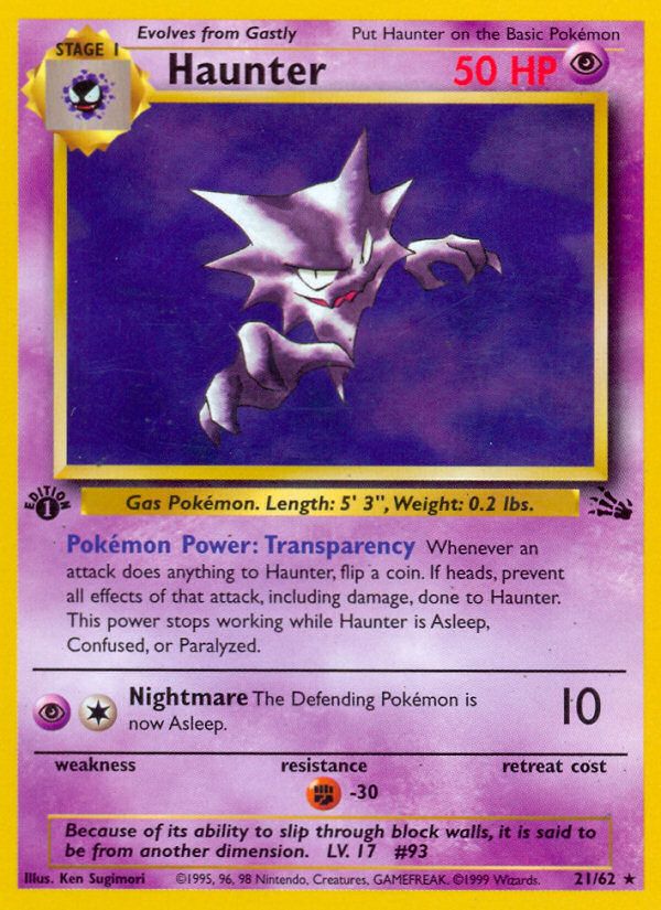 Haunter (21/62) [Fossil 1st Edition] | The Time Vault CA