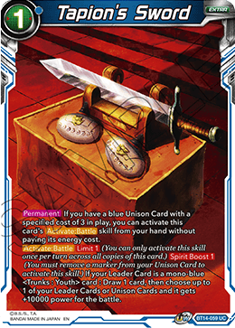 Tapion's Sword (BT14-059) [Cross Spirits] | The Time Vault CA