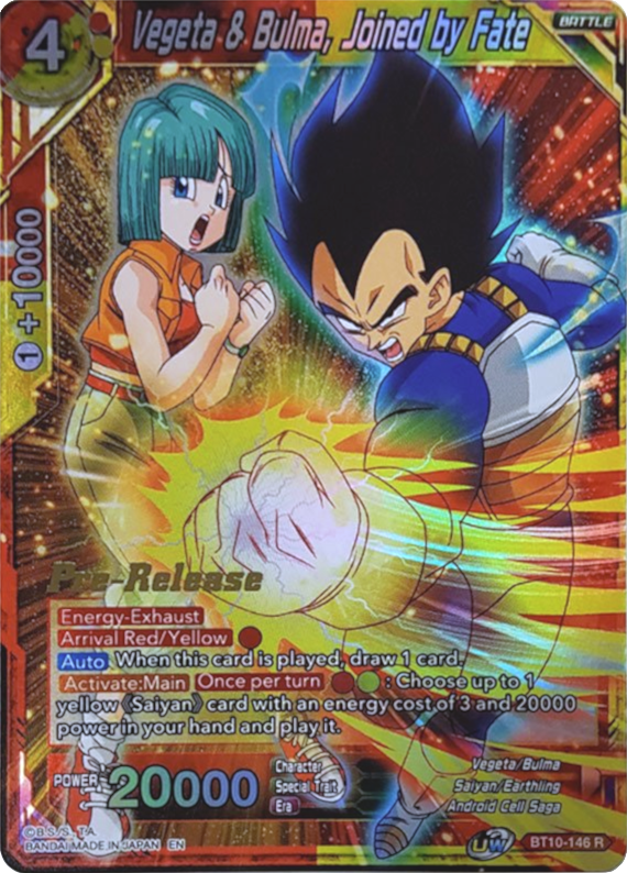 Vegeta & Bulma, Joined by Fate (BT10-146) [Rise of the Unison Warrior Prerelease Promos] | The Time Vault CA
