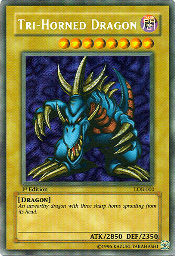 Tri-Horned Dragon [LOB-000] Secret Rare | The Time Vault CA