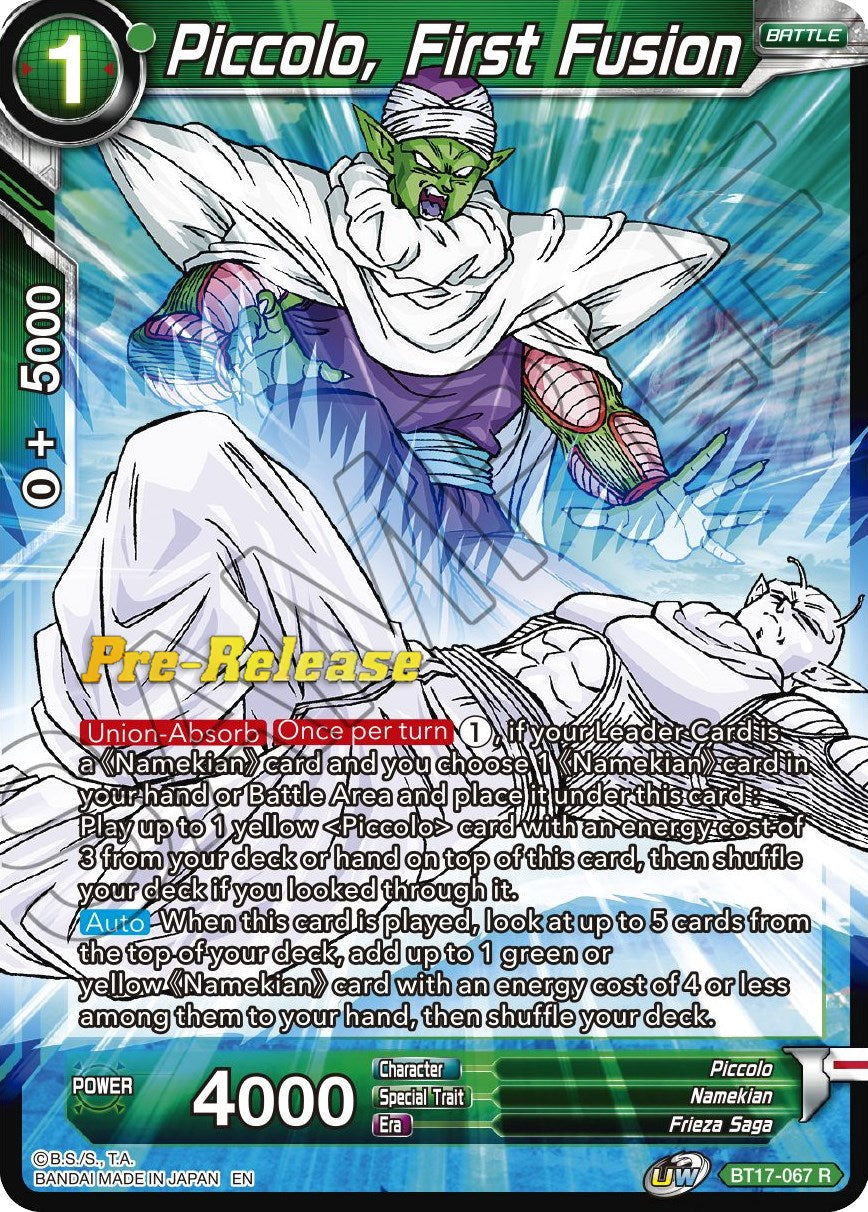 Piccolo, First Fusion (BT17-067) [Ultimate Squad Prerelease Promos] | The Time Vault CA