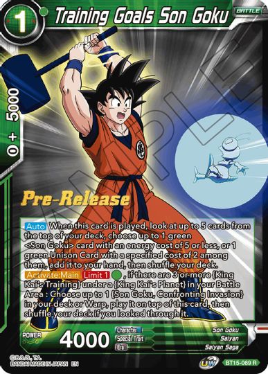 Training Goals Son Goku (BT15-069) [Saiyan Showdown Prerelease Promos] | The Time Vault CA