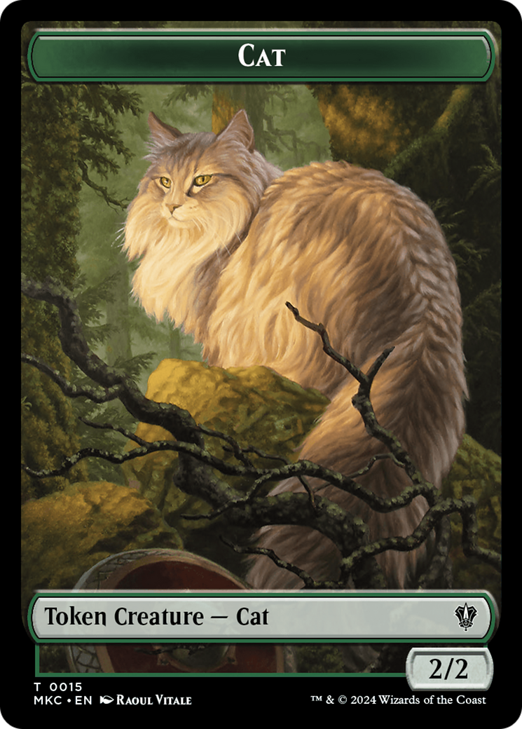 Drake // Cat Double-Sided Token [Murders at Karlov Manor Commander Tokens] | The Time Vault CA