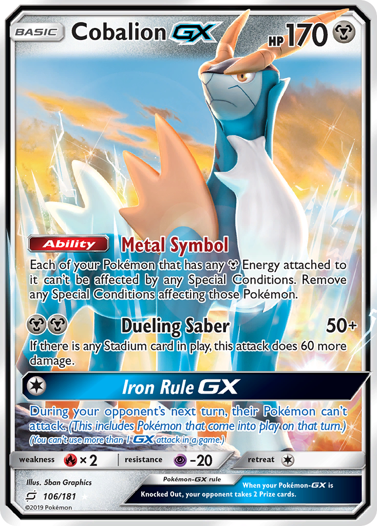 Cobalion GX (106/181) [Sun & Moon: Team Up] | The Time Vault CA