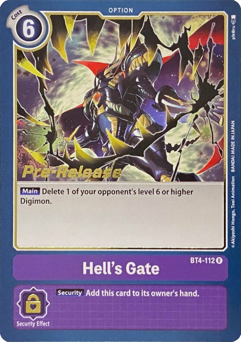 Hell's Gate [BT4-112] [Great Legend Pre-Release Promos] | The Time Vault CA