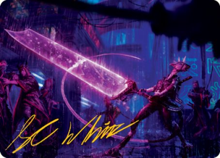 Enormous Energy Blade Art Card (Gold-Stamped Signature) [Kamigawa: Neon Dynasty Art Series] | The Time Vault CA