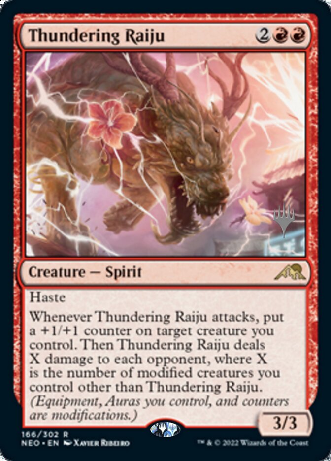 Thundering Raiju (Promo Pack) [Kamigawa: Neon Dynasty Promos] | The Time Vault CA