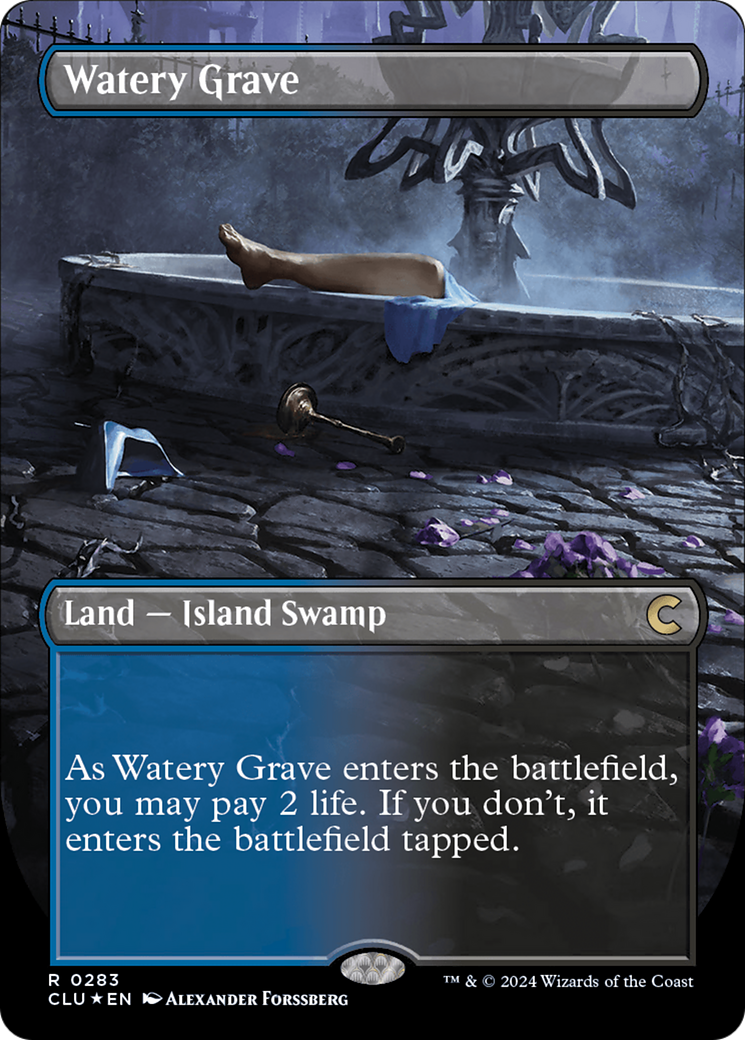 Watery Grave (Borderless) [Ravnica: Clue Edition] | The Time Vault CA