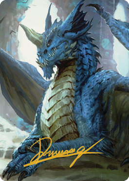 Young Blue Dragon Art Card (Gold-Stamped Signature) [Commander Legends: Battle for Baldur's Gate Art Series] | The Time Vault CA