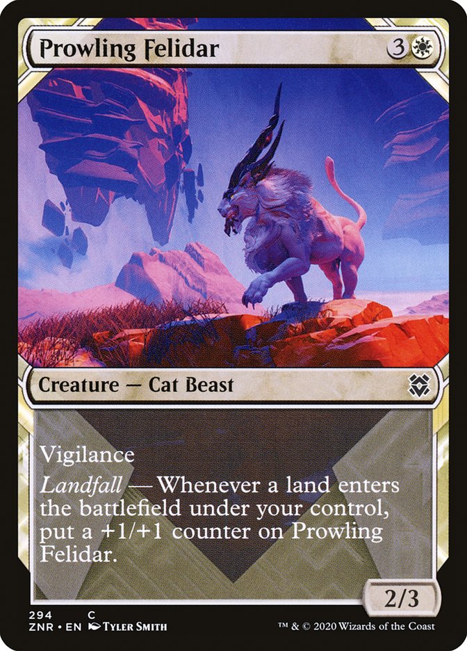 Prowling Felidar (Showcase) [Zendikar Rising] | The Time Vault CA